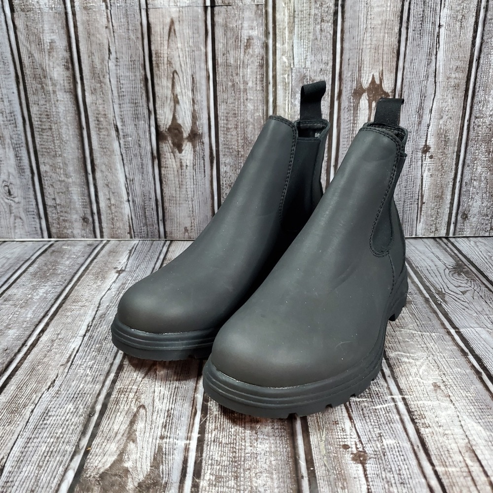 Cushionaire Women's Britain Slip On Chelsea Boot In Matte Black Size 7.5 W